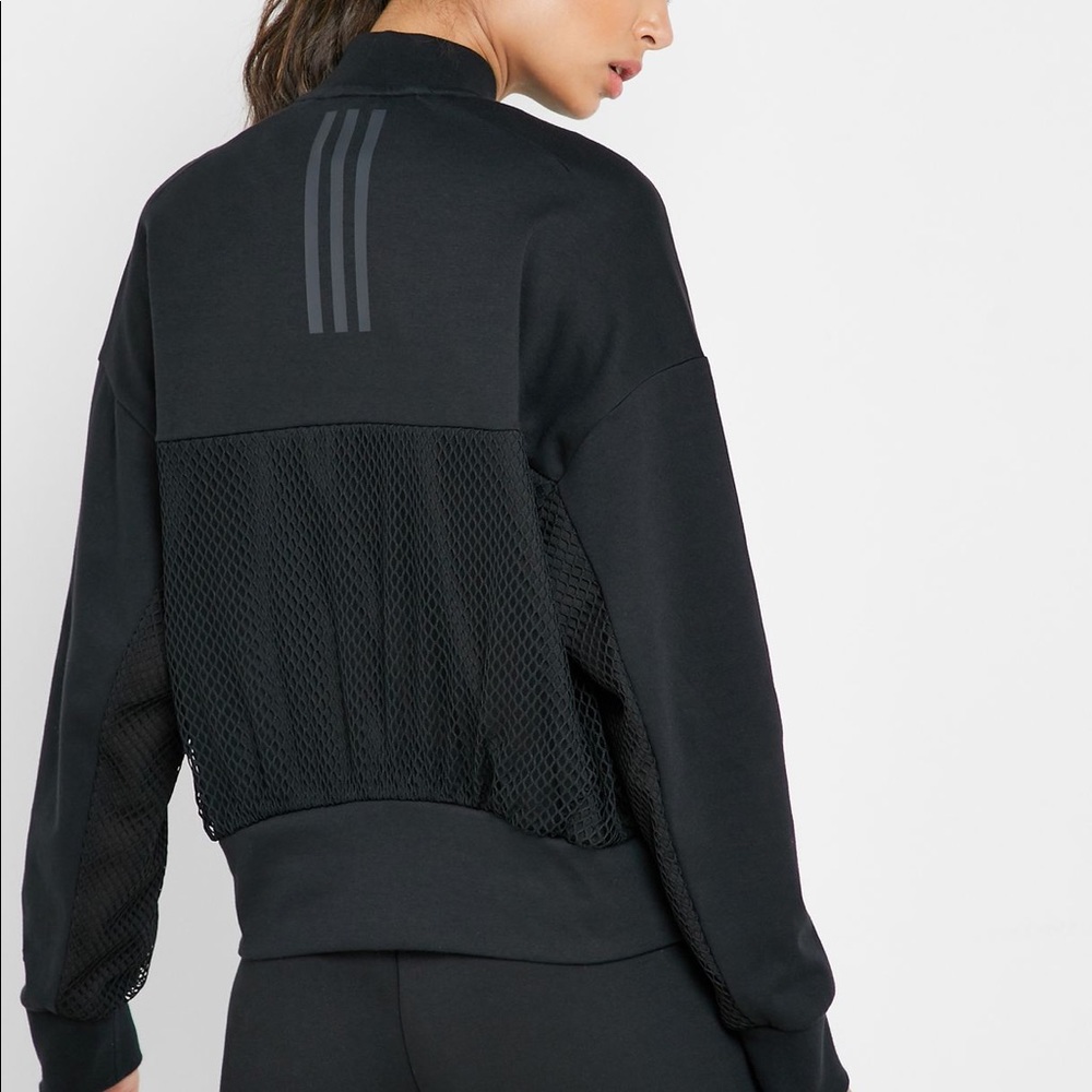 NWT Adidas Mesh Bomber Jacket - Black